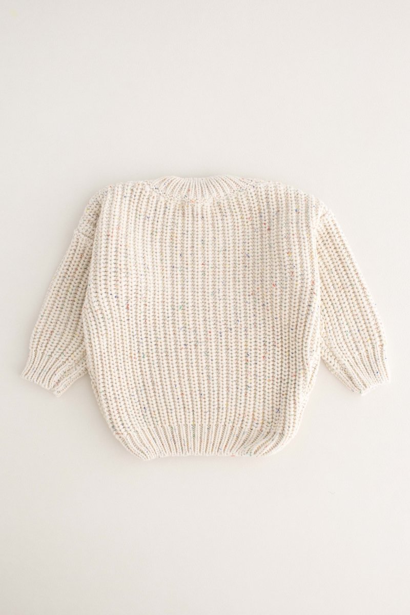 COZY Rainbow Speckle Chunky Sweater | Natural - Jumpers