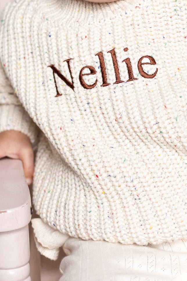 COZY Rainbow Speckle Chunky Sweater | Natural - Jumpers