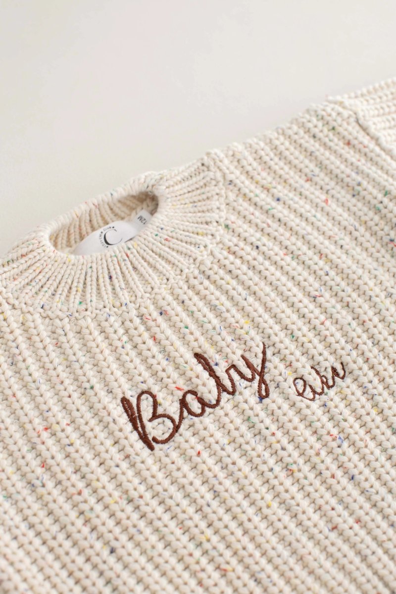 COZY Rainbow Speckle Chunky Sweater | Natural - Jumpers
