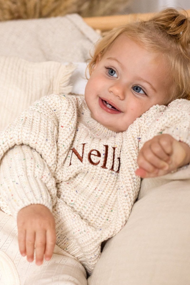 COZY Rainbow Speckle Chunky Sweater | Natural - Jumpers