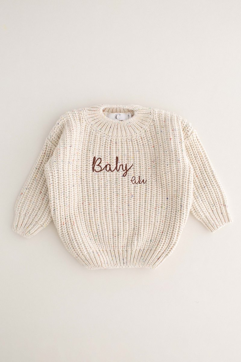 COZY Rainbow Speckle Chunky Sweater | Natural - Jumpers