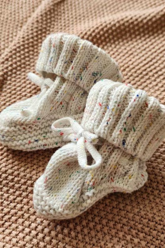 COZY Speckle Knit Booties 100% Cotton - Baby Booties