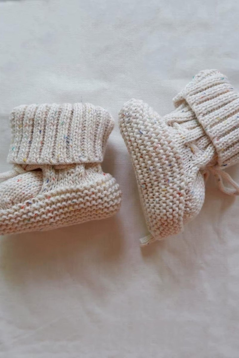 COZY Speckle Knit Booties 100% Cotton - Baby Booties