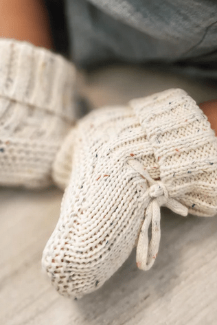 COZY Speckle Knit Booties 100% Cotton - Baby Booties