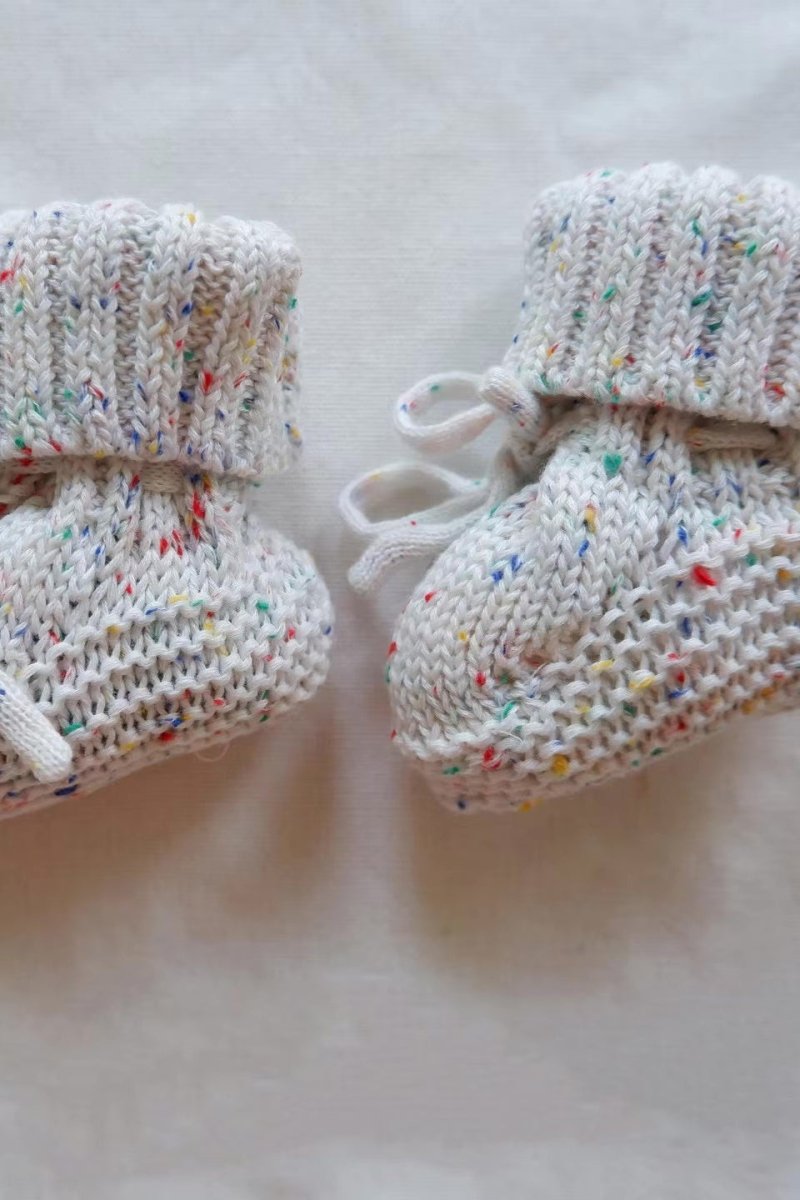 COZY Speckle Knit Booties 100% Cotton - Baby Booties