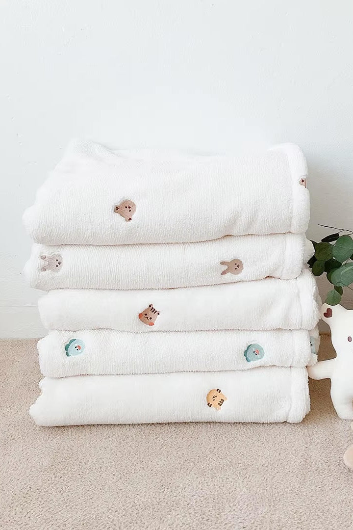 COZY Ultimate Personalised Microfibre Soft Baby Blanket l Bear & Bunny - Blankets