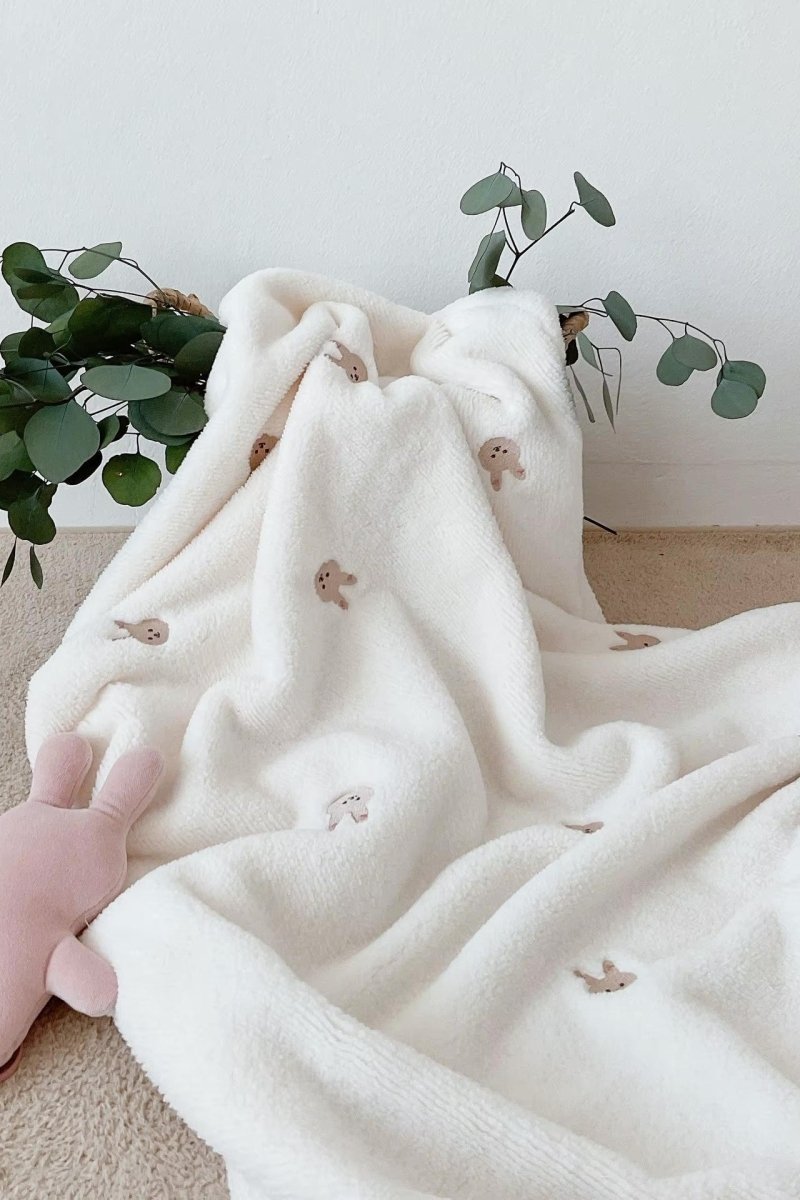 COZY Ultimate Personalised Microfibre Soft Baby Blanket l Bear & Bunny - Blankets