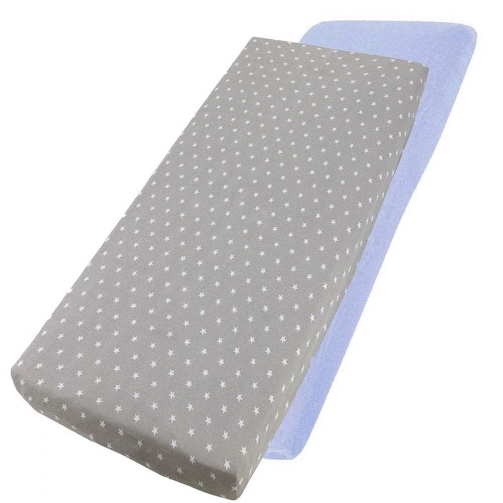 Crib Jersey Fitted Sheets 100% Cotton 40x90cm - Pack Of 2 - Fits All Models