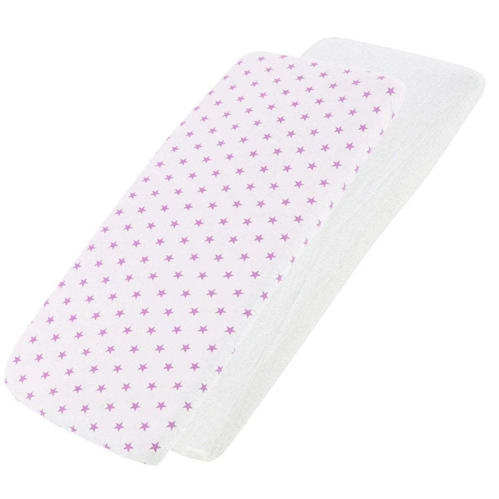 Crib Jersey Fitted Sheets 100% Cotton 40x90cm - Pack Of 4 - Fits All Models - Crib Fitted Sheets