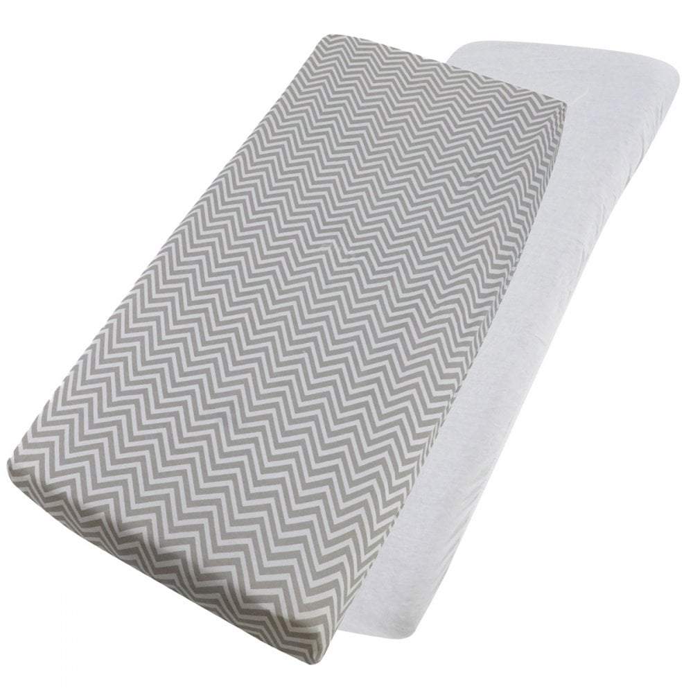 Crib Jersey Fitted Sheets 100% Cotton 40x90cm - Pack Of 4 - Fits All Models - Crib Fitted Sheets