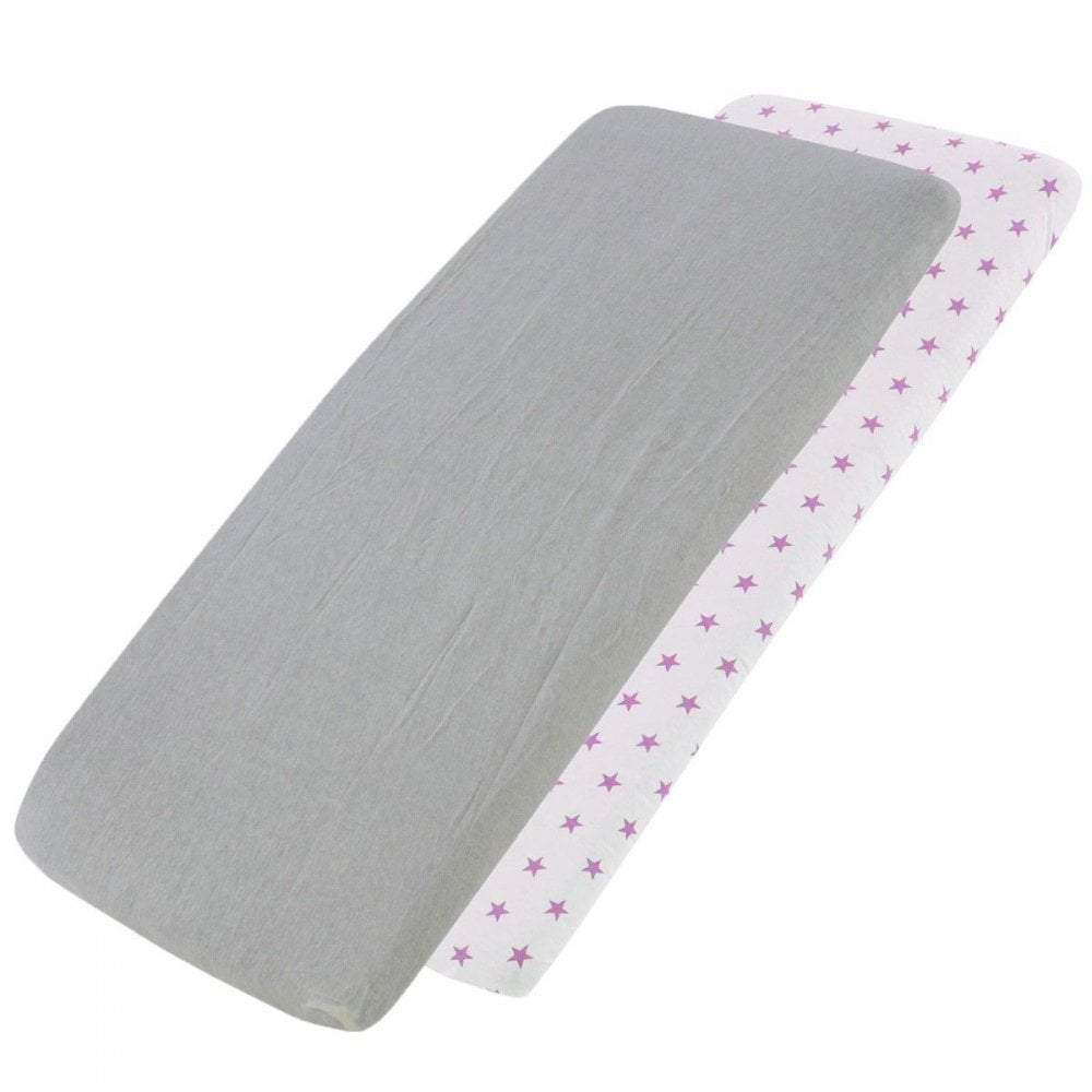 Crib Jersey Fitted Sheets 100% Cotton 40x90cm - Pack Of 4 - Fits All Models - Crib Fitted Sheets