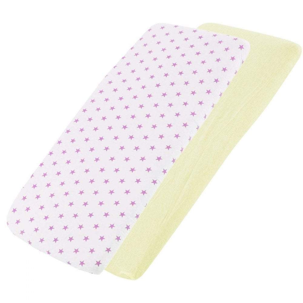 Crib Jersey Fitted Sheets 100% Cotton 40x90cm - Pack Of 4 - Fits All Models
