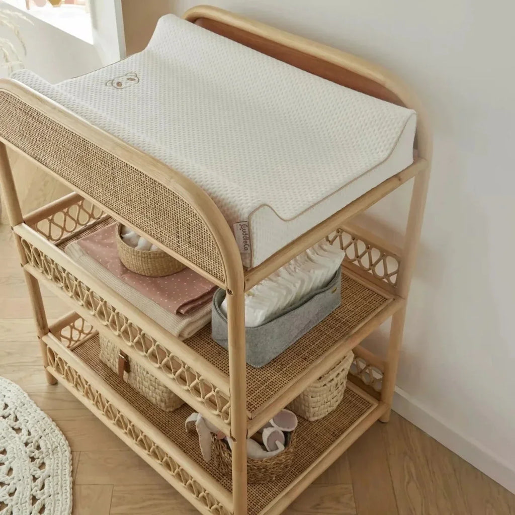 CuddleCo Aria Rattan Changing Table - Natural - Changing Tables