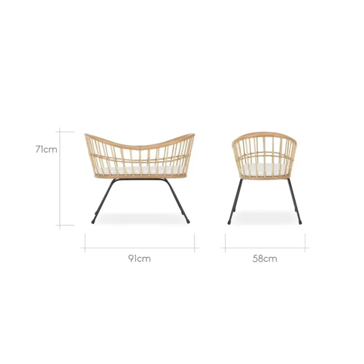 CuddleCo Aria Wave Crib - Rattan - Convertible Baby Cots