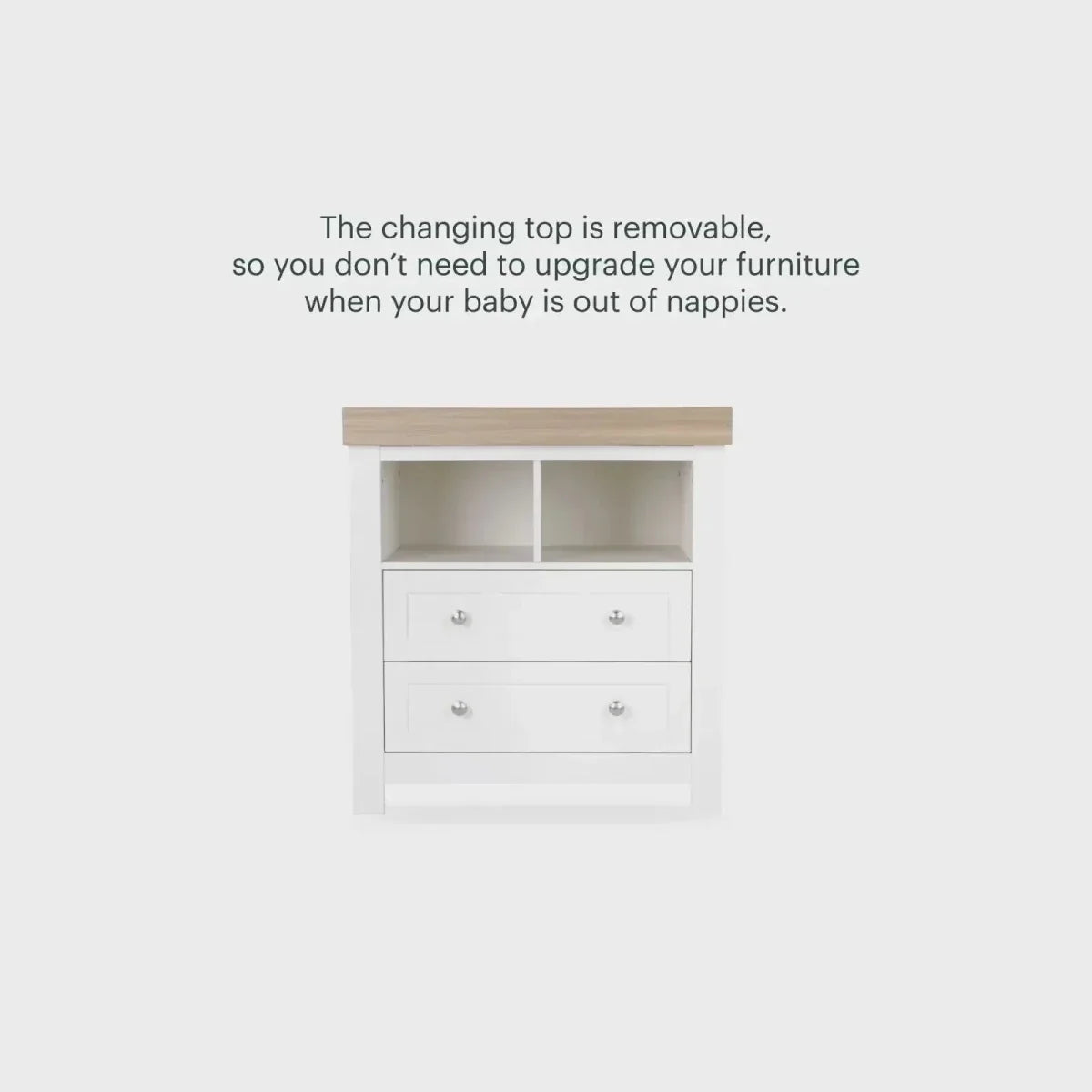 CuddleCo Burford Dresser Changer - White/Oak - White/Oak - Chests of Drawers