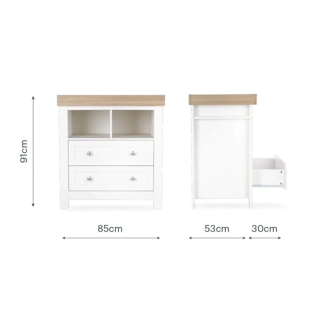 CuddleCo Burford Dresser Changer - White/Oak - White/Oak - Chests of Drawers