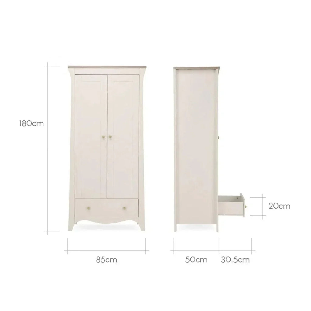 CuddleCo Clara 3 Piece Nursery Furniture Set - Cashmere & Ash - 3 Piece Furniture Sets