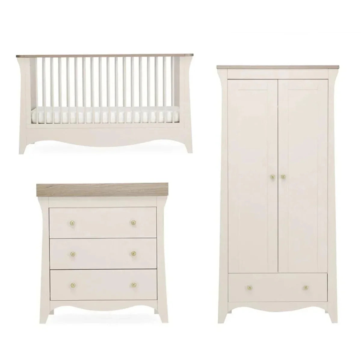 CuddleCo Clara 3 Piece Nursery Furniture Set - Cashmere & Ash - 3 Piece Furniture Sets