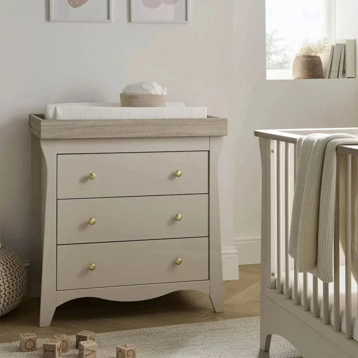 CuddleCo Clara 3 Piece Nursery Furniture Set - Cashmere & Ash - 3 Piece Furniture Sets