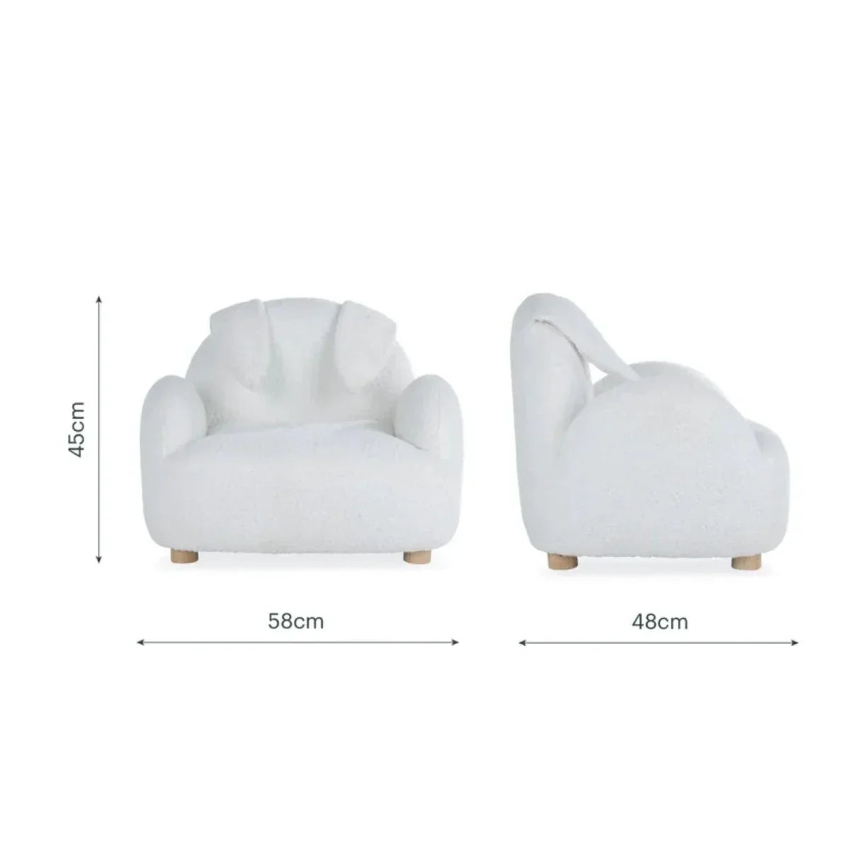 CuddleCo Etta Bunny Kids Chair - Boucle Off White - Chairs