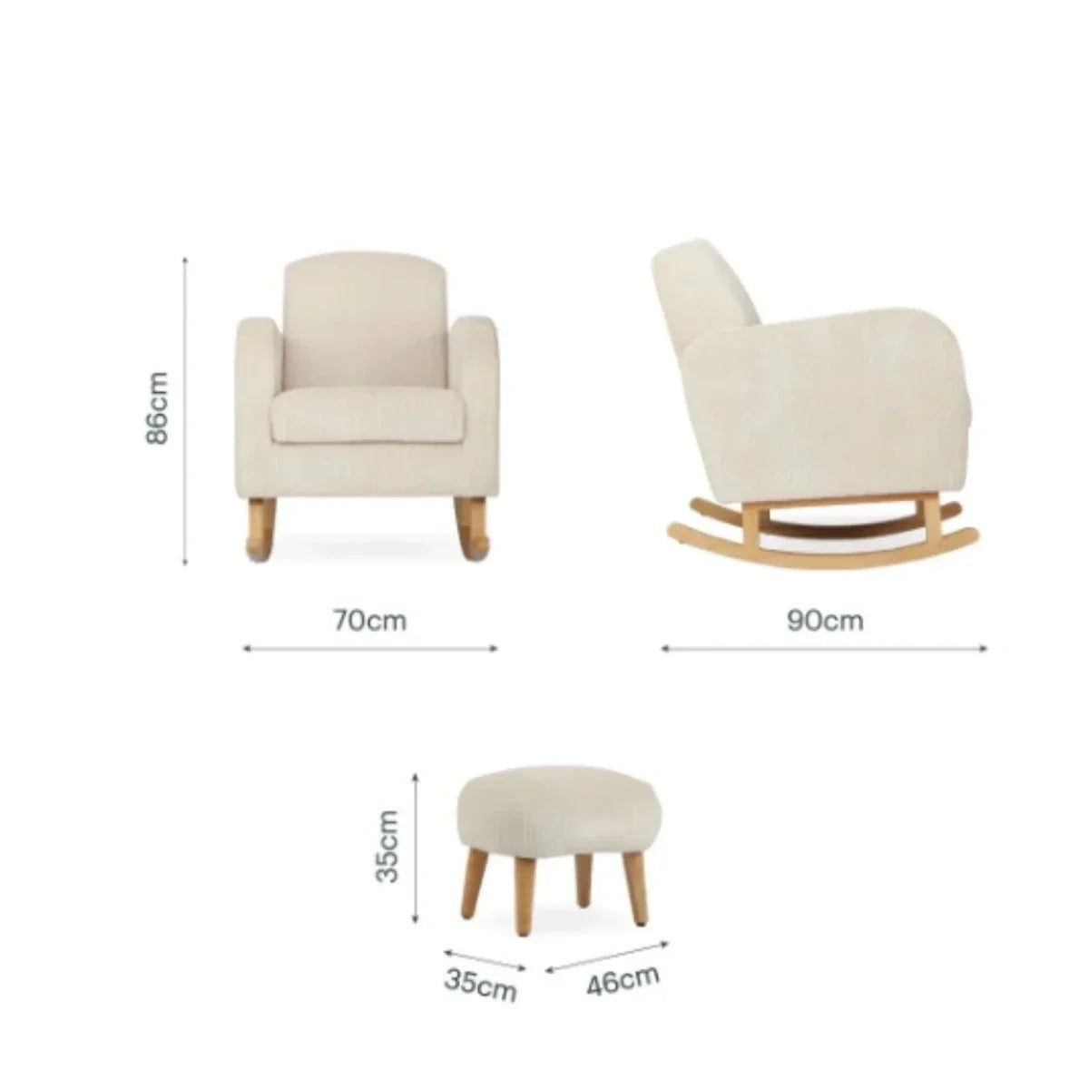 CuddleCo Etta Nursing Chair & Footstool - Sand - Nursery Chair & Stool