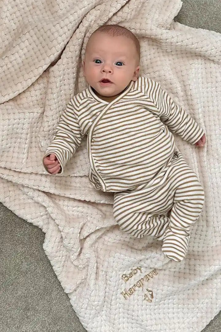 Customized Cocole Beige Baby Blanket - Plush Microfiber - Blankets