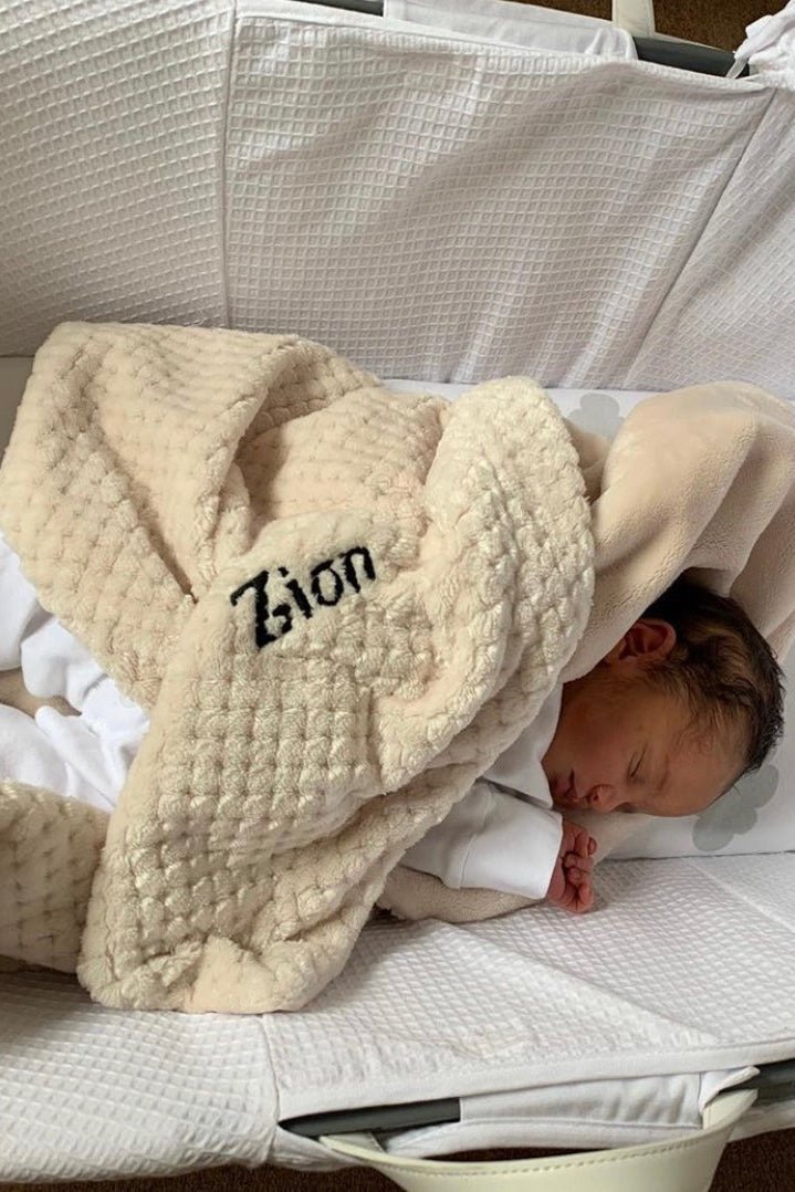 Customized Cocole Beige Baby Blanket - Plush Microfiber - Blankets