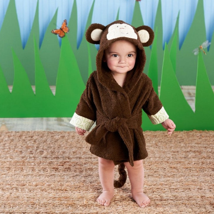 Cute Animal Hooded Baby Bath Towel & Robe - Brown monkey / M - Bath Towels