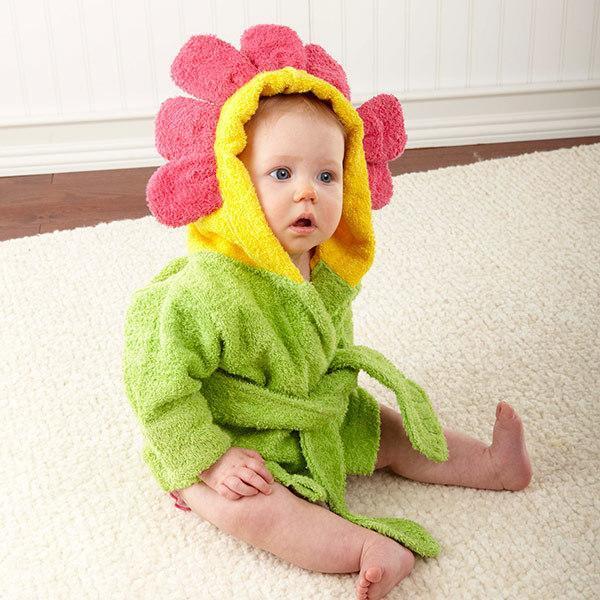 Cute Animal Hooded Baby Bath Towel & Robe - Green sunflower / One size - Bath Towels