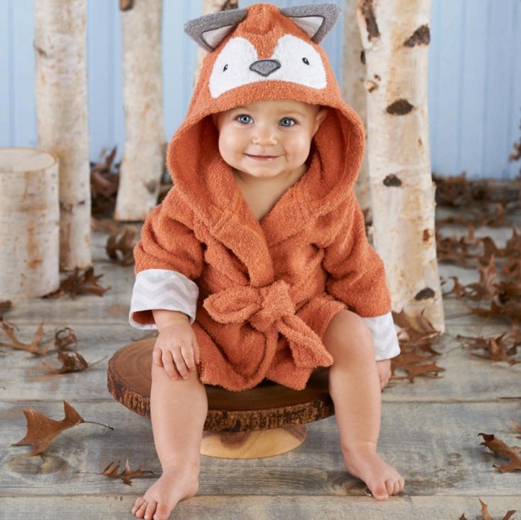 Cute Animal Hooded Baby Bath Towel & Robe - Orange fox / M - Bath Towels