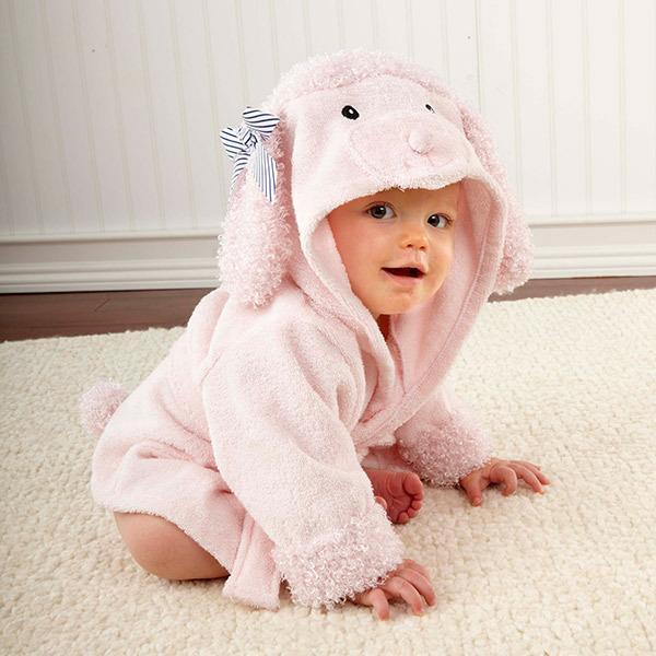 Cute Animal Hooded Baby Bath Towel & Robe - Pink poodle / One size - Bath Towels