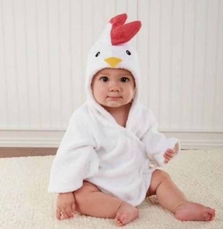 Cute Animal Hooded Baby Bath Towel & Robe - White chicken / One size - Bath Towels