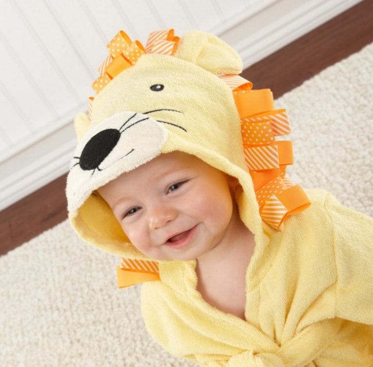 Cute Animal Hooded Baby Bath Towel & Robe - Yellow lion / S - Bath Towels