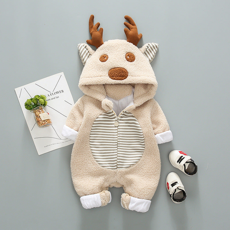 Cute Baby Outing Romper - Khaki / 66cm - Baby Clothing