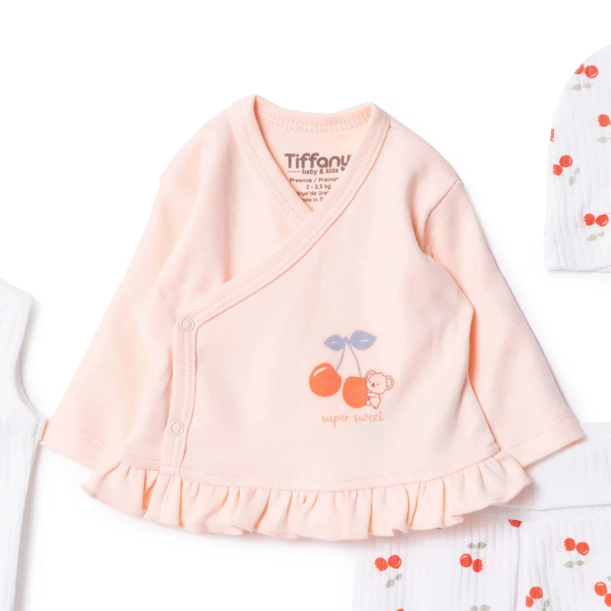 Tiffany 100% Cotton Tiny Baby Set - Ecru