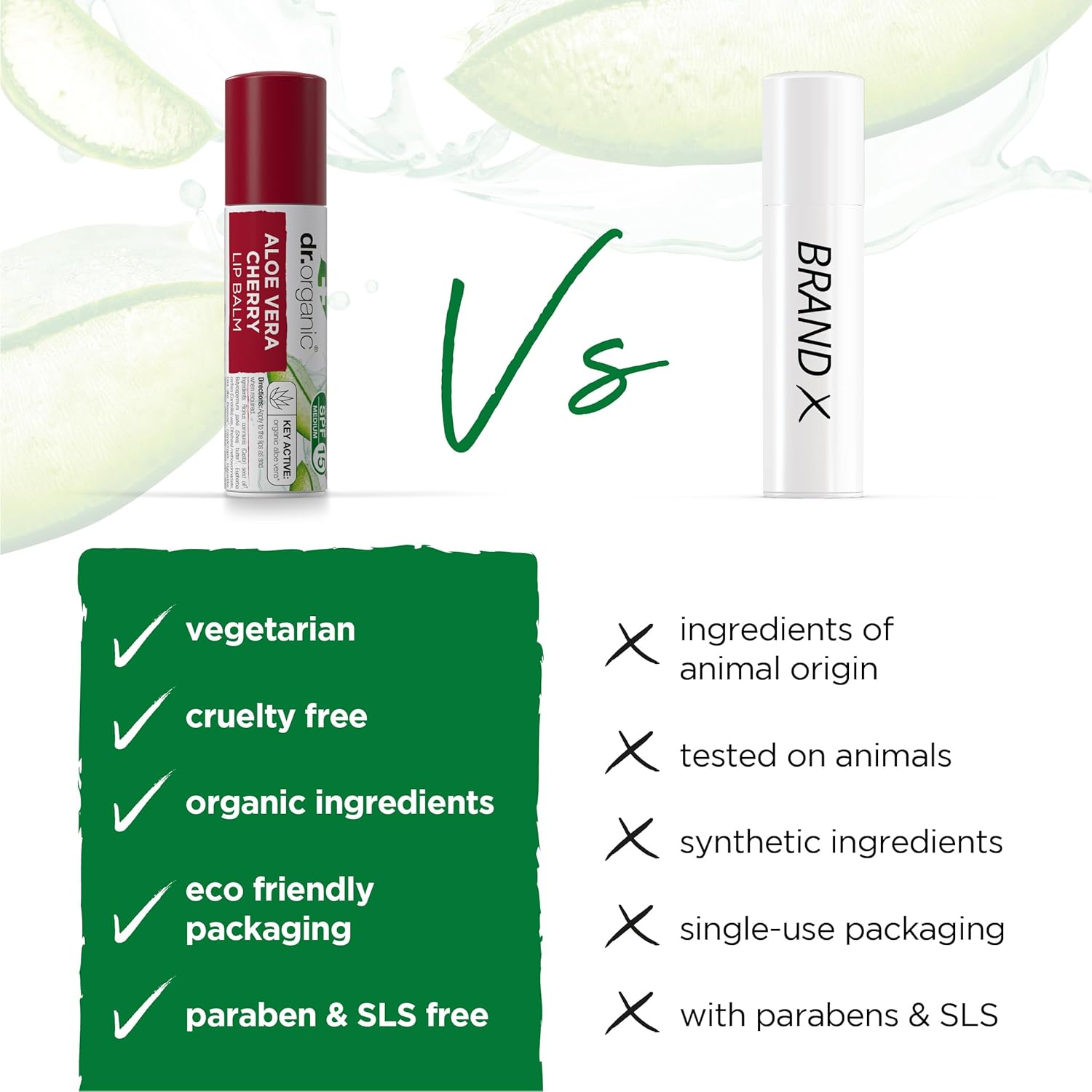 Dr Organic Plus Aloe Vera Cherry Lip Balm 5.7ml-4