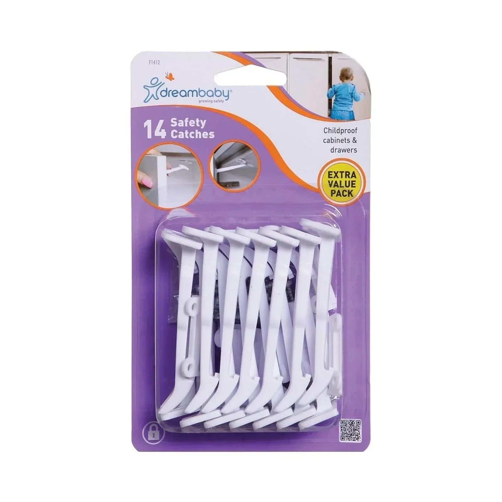 Dreambaby Wide-Grip Secure Catches Pack of 14 - Guards & Locks