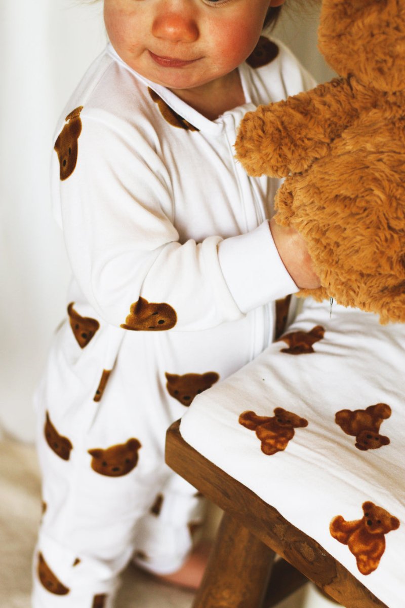 Dreamy Bear Bamboo & Organic Cotton Zip Sleepsuit One Piece - Sleepsuits