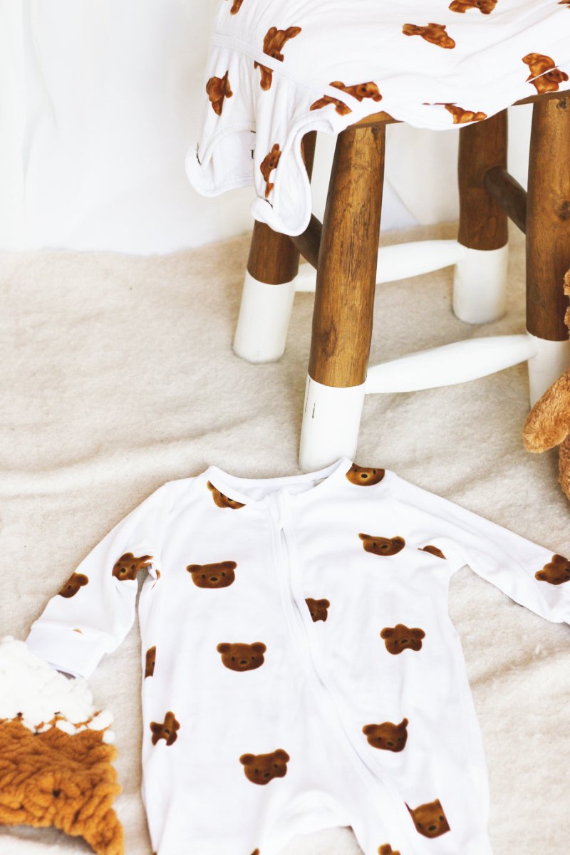 Dreamy Bear Bamboo & Organic Cotton Zip Sleepsuit One Piece - Sleepsuits