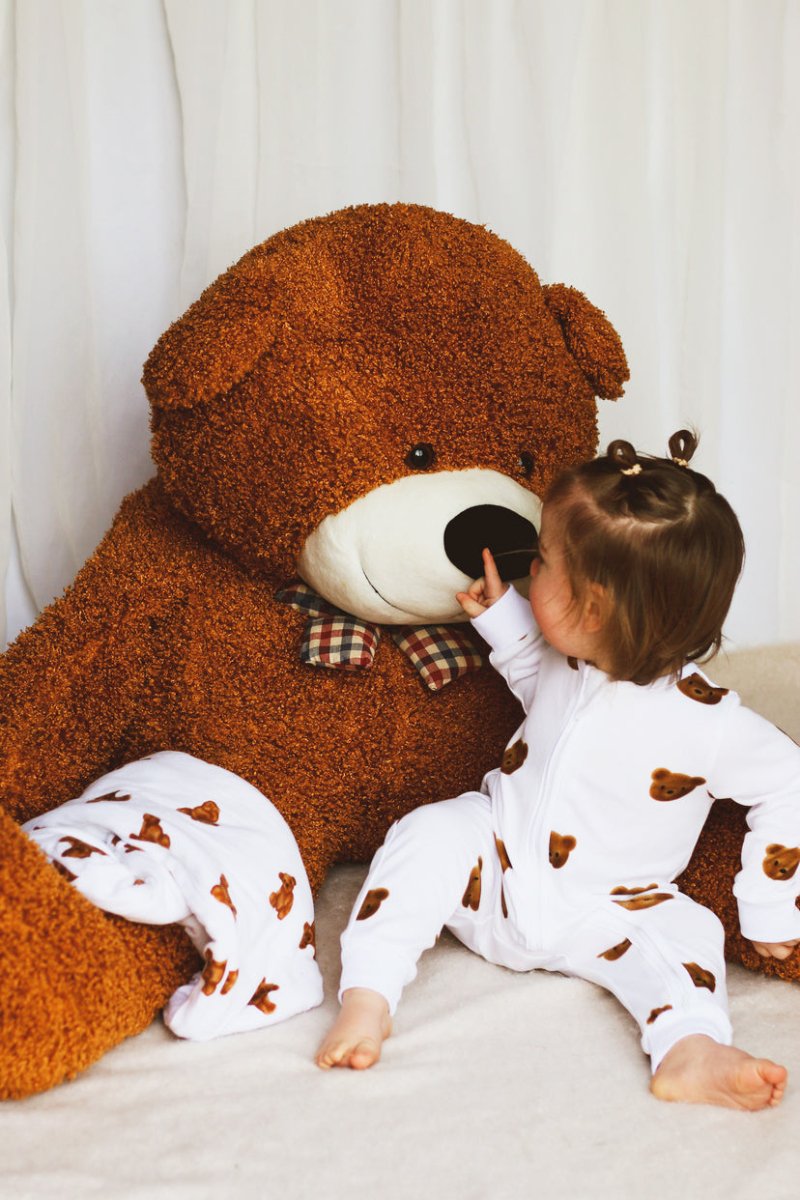 Dreamy Bear Bamboo & Organic Cotton Zip Sleepsuit One Piece - Sleepsuits