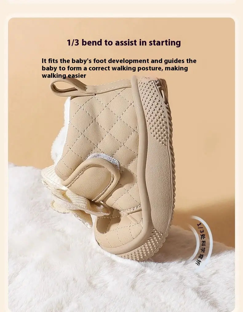 Baby Girl Snow Boots Velvet Thermal Booties Girls’ Cotton Shoes