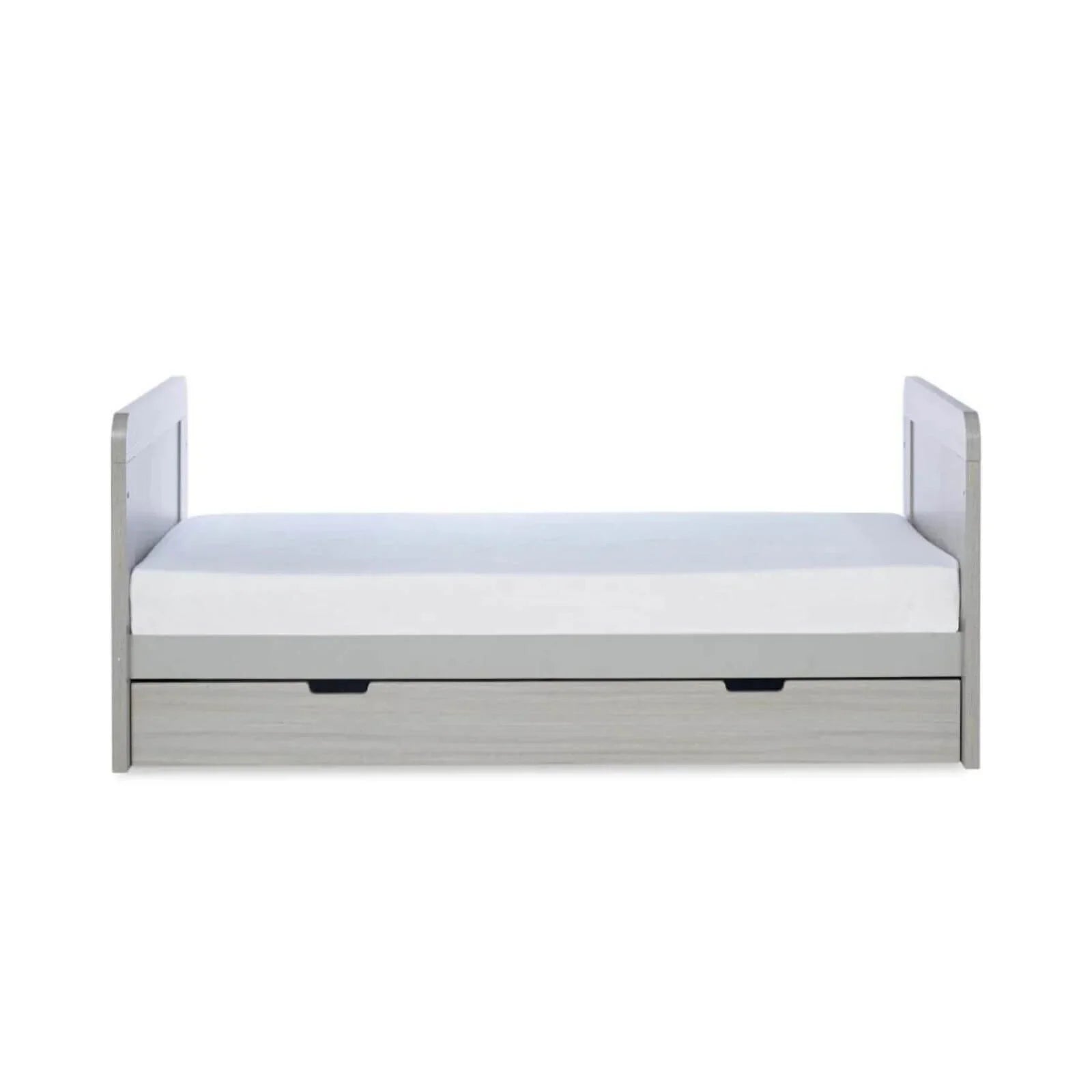 Ickle Bubba Pembrey Cot Bed & Under Drawer Ash Grey - Premium Pocket Sprung Mattress