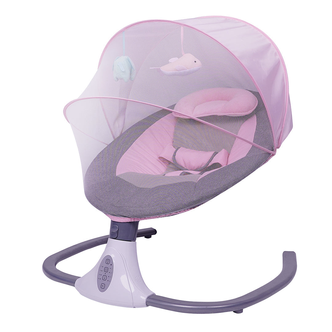 Baby Rocking Chair Soothing Chair Electric Smart Cradle - Cherry blossom powder