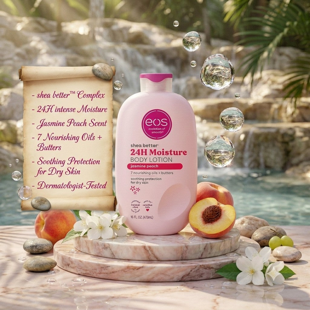 Eos Shea Better 24H Moisture Jasmine Peach Body Lotion-2