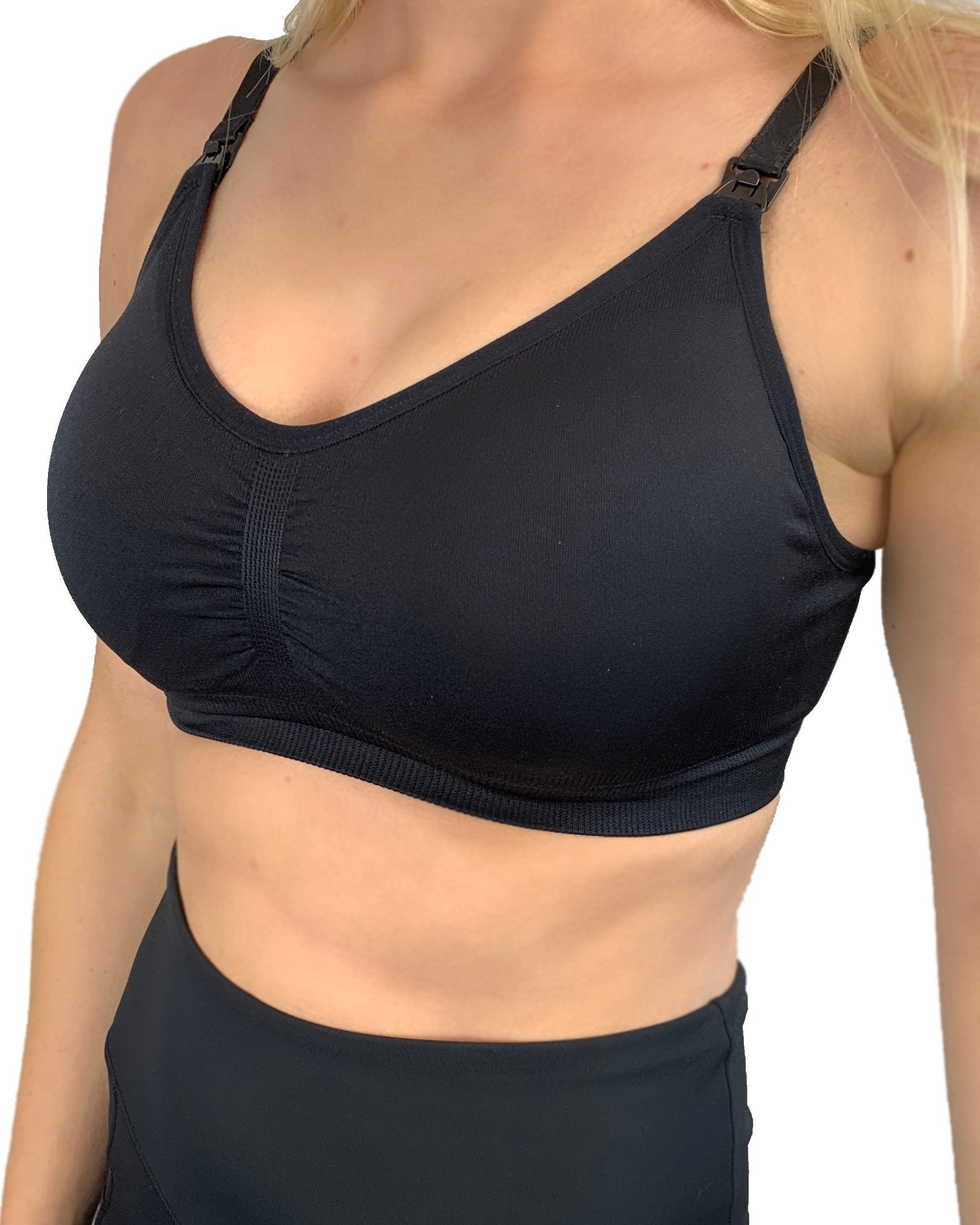 Everyday Seamfree Maternity and Nursing Bra | A to GG Cup | Black - S / Black - Nursing