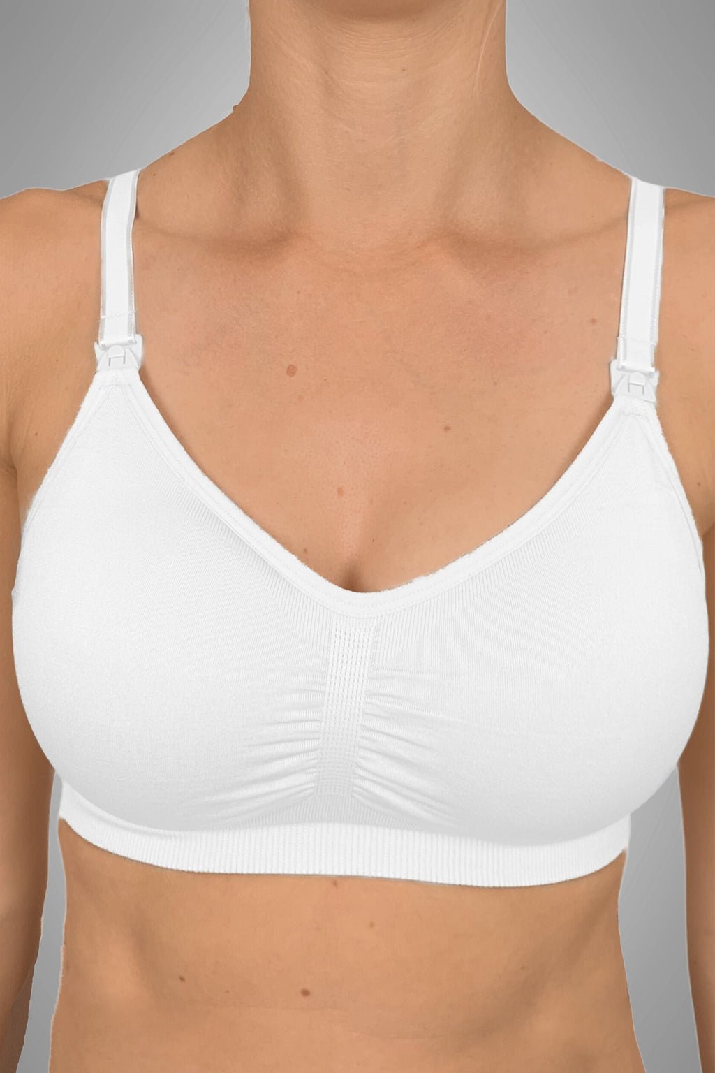 Everyday Seamfree Maternity and Nursing Bra | A to GG Cup | White - Nursing