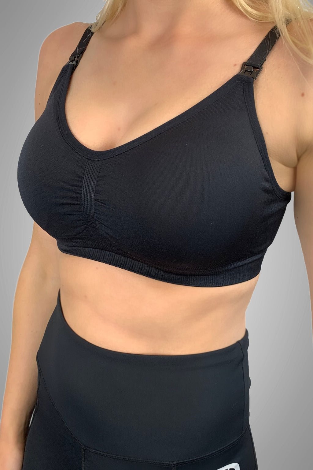 Everyday Seamfree Maternity and Nursing Bra | A to GG Cup | Black - Nursing