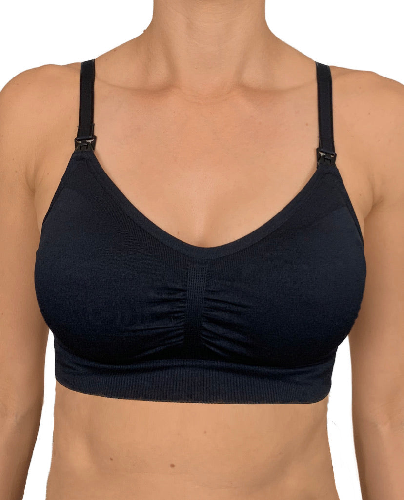 Everyday Seamfree Maternity and Nursing Bra | A to GG Cup | Black - Nursing