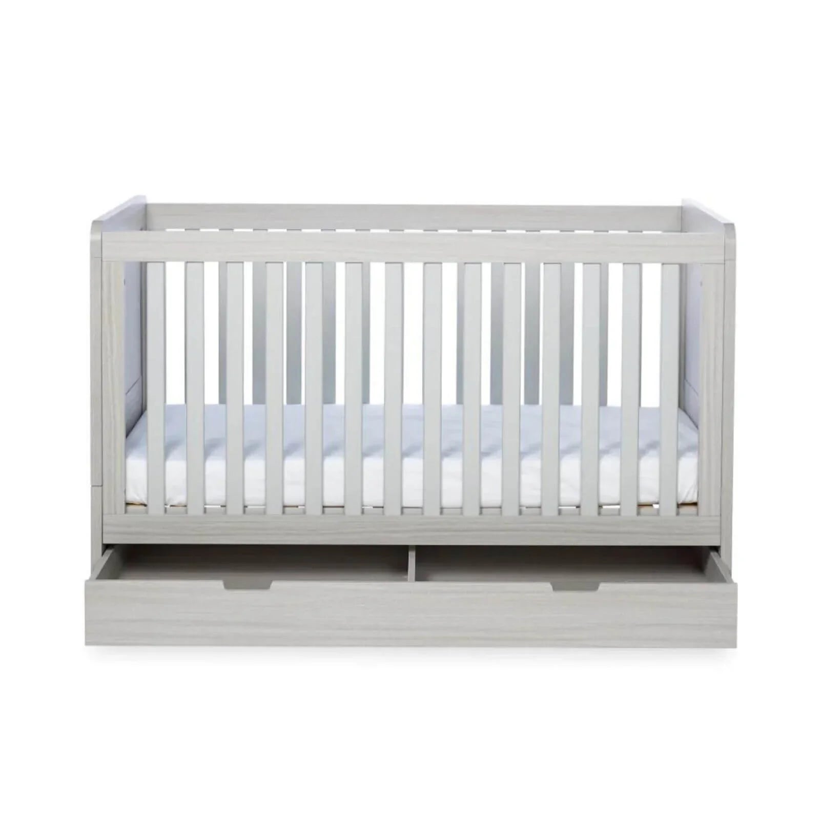 Ickle Bubba Pembrey Cot Bed & Under Drawer Ash Grey - Without Mattress