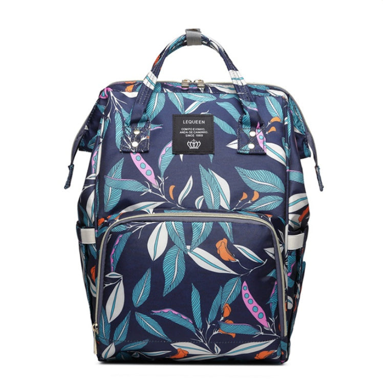 Fashion Mummy Maternity Nappy Bag - Blue Leaves